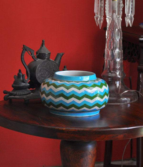 Turquoise and White Table lamp01 (Without Lampshade)